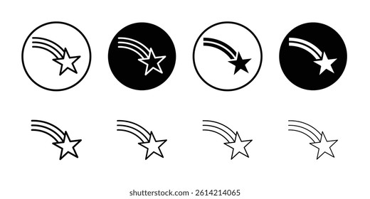 Falling Star Icon Black and white outline vector