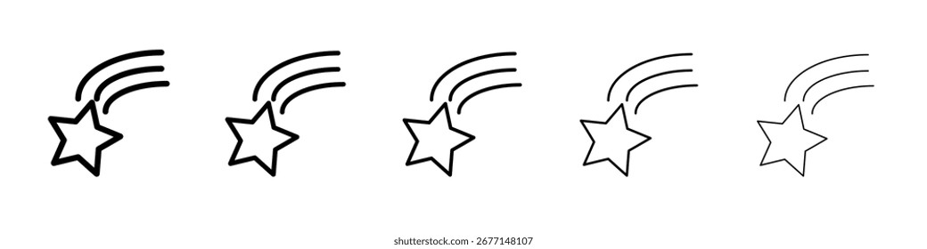 Falling Star Icon black and white vector sign