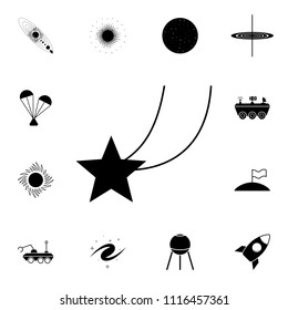 falling star icon. Detailed set of Space icons. Premium quality graphic design sign. One of the collection icons for websites, web design, mobile app on white background