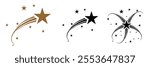 Falling star icon. Gold shooting star -
