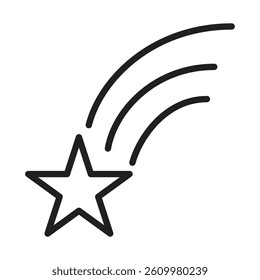 Falling Star Icon Line Art Logo set