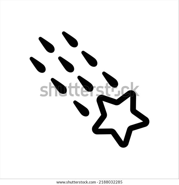 Falling Star Icon Line Vector Graphics Stock Vector Royalty Free 2188032285 Shutterstock 3418