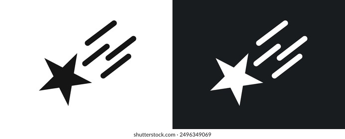 Falling Star Icon linear graphics set vector in black