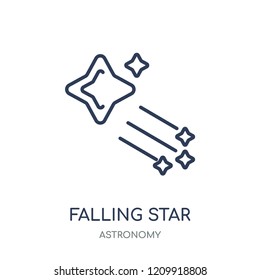 Falling star icon. Falling star linear symbol design from Astronomy collection.