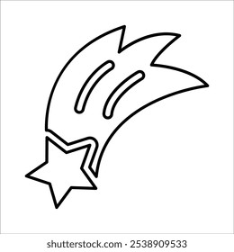 Falling star Icon In Outline Style
