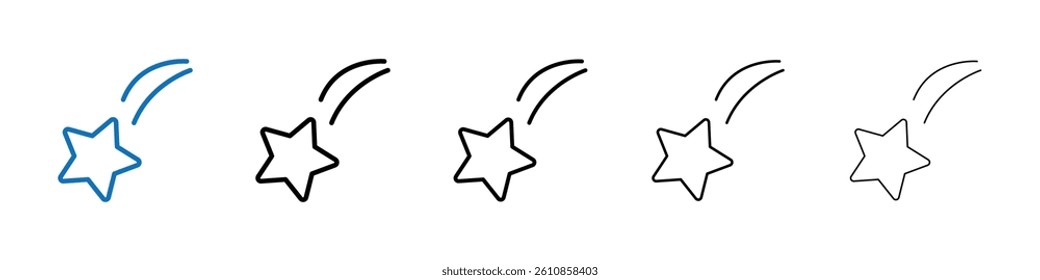 Falling Star Icon Outline vector logo for web ui