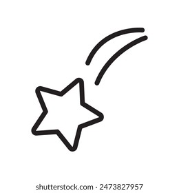Falling Star Icon Perfect for Astronomy and Wishful Themes