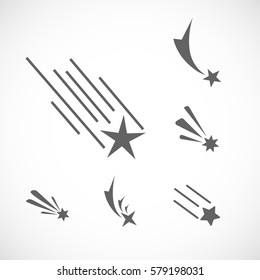 falling star icon set 