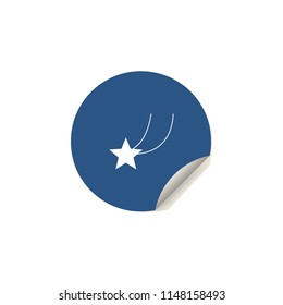falling star icon in sticker style. One of space collection icon can be used for UI/UX