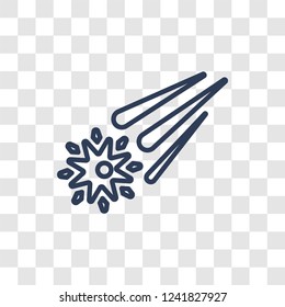 Falling star icon. Trendy linear Falling star logo concept on transparent background from ASTRONOMY collection