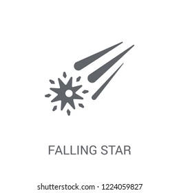 Falling star icon. Trendy Falling star logo concept on white background from Astronomy collection. Suitable for use on web apps, mobile apps and print media.
