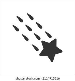 Falling star icon, Vector graphics
