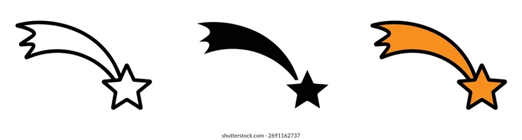 ícone de estrela em queda vetor. projetos de férias, projetos mágicos, símbolo celeste. ilustração vetorial.
