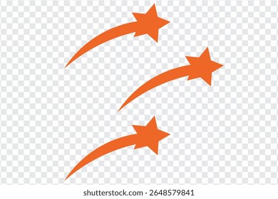Ícone de estrela cadente. Ilustração do vetor do ícone de queda de estrelas. 