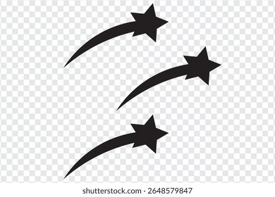 Icono de estrella caída. Ilustración vectorial de icono de caída de estrella. 