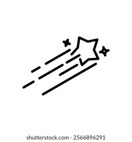 falling star icon vector, line style icon