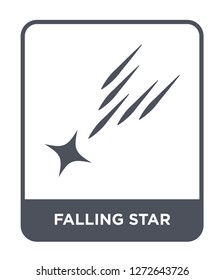 falling star icon vector on white background, falling star trendy filled icons from Astronomy collection, falling star simple element illustration