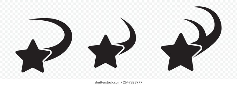 Falling Star Icon Vector . falling star icon on transparent background . 