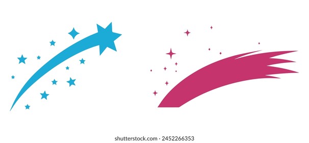 Falling Star icons space element night galaxy vector design.