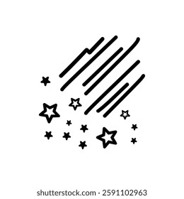 Falling Star icons space element night galaxy vector design.