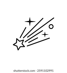 Falling Star icons space element night galaxy vector design.