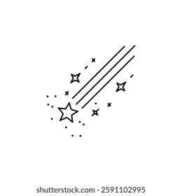 Falling Star icons space element night galaxy vector design.