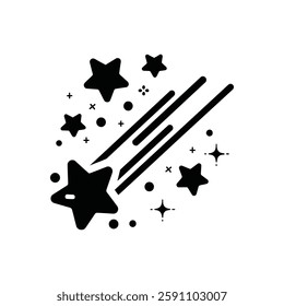 Falling Star icons space element night galaxy vector design.