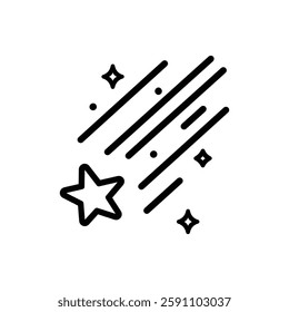 Falling Star icons space element night galaxy vector design.