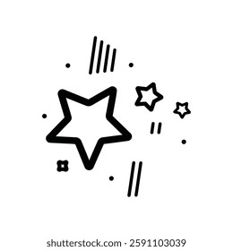 Falling Star icons space element night galaxy vector design.