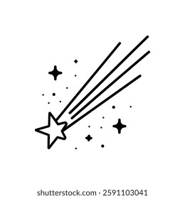 Falling Star icons space element night galaxy vector design.