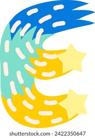 Falling Star Letter Alphabet Vector