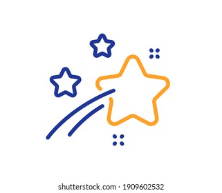 Falling star line icon. Night sign. Firework symbol. Quality design element. Line style falling star icon. Editable stroke. Vector