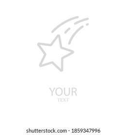 falling star line icon, outline vector illustration.