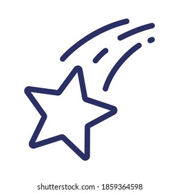 falling star line icon, outline vector illustration.