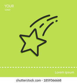 falling star line icon, outline vector illustration.