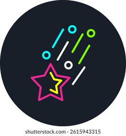 Falling Star Line Multi Colour Circle