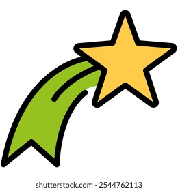 Falling Star. Merry Christmas. Vector Icon