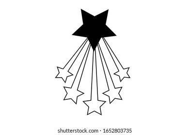 Falling star, Meteor icon. Flat web sign isolated on white background. Vector illustration symbol