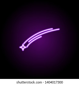falling star neon icon. Elements of Cartooning space set. Simple icon for websites, web design, mobile app, info graphics
