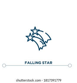 falling star outline vector icon. simple element illustration. falling star outline icon from editable astronomy concept. can be used for web and mobile
