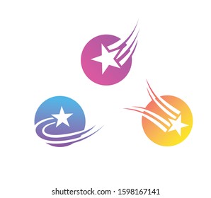 Falling Star Sign And Symbol With Gradient Color