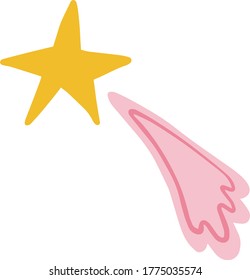 Falling star, space, night sky, constellation, funny astronomy, funny fireworks, flat space