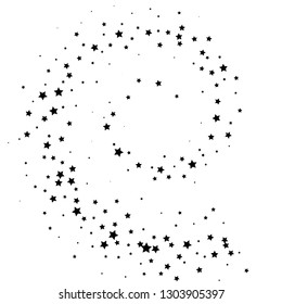 Falling star. Stardust trail, comet line.  Vector