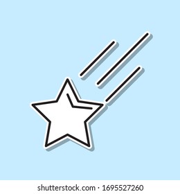 Fallende Sternaufkleber-Symbol. Einfache dünne Linie, Vektorillustration der Raumsymbole für i und ux, Website oder mobile Anwendungen