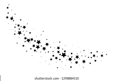 Falling star. Star trail isolated on white background. Vector illustration