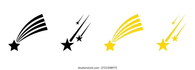 Ilustración gráfica de Vector de estrella caída. Vector de la ilustración de la estrella que cae. Estrella de Antiguas con las líneas de movimiento que disparan el símbolo del icono de la estrella que cae del cielo