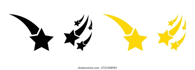 Ilustración gráfica de Vector de estrella caída. Vector de la ilustración de la estrella que cae. Estrella de Antiguas con las líneas de movimiento que disparan el símbolo del icono de la estrella que cae del cielo