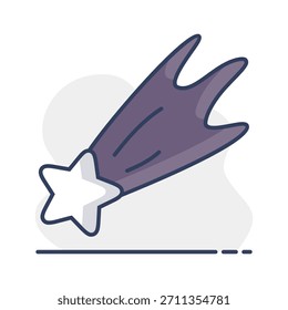 Fallendes Sternvektorsymbol. Sternzeichen schießen. Winterzeichen. Graph-Symbol für Event- und Feiertage-Website und Apps-Design, Logo, App, UI