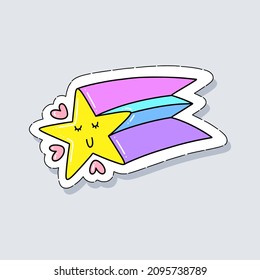 Fallende Stern-Vektorgrafik im Flachstil