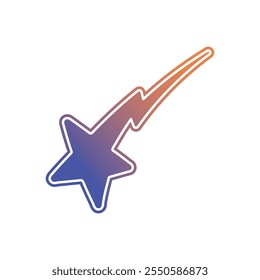 Imagen del Vector de la estrella que cae, Vector del icono de la estrella que dispara, Vector del icono de la estrella, icono colorido de la señal del símbolo de la estrella.
